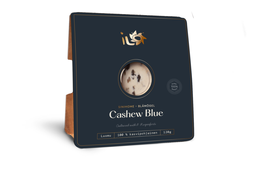 Ilo Cashew Blue Mold Cheese in a package